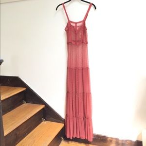 Sheer  Swiss dot lace maxi dress probably Anthro
